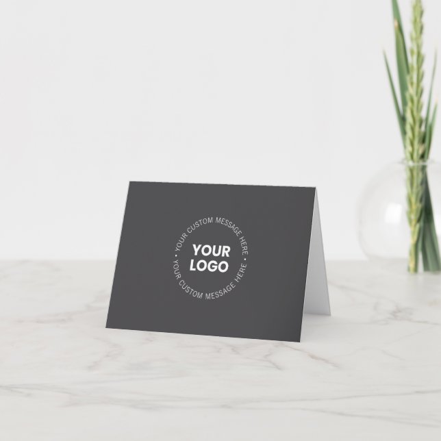 Modern Minimalistic Company Logo/any Image | Grey  Card (Front)