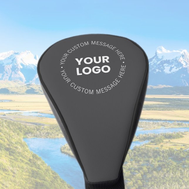 Modern Minimalistic Company Logo/any Image | Grey  Golf Head Cover (Creator Uploaded)