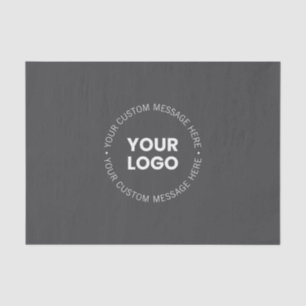 Modern Minimalistic Company Logo/any Image   Grey  Tissue Paper