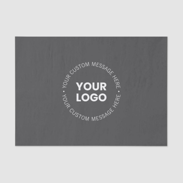 Modern Minimalistic Company Logo/any Image | Grey  Tissue Paper (Front)