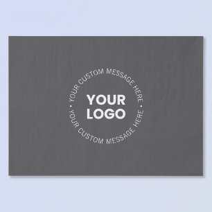 Modern Minimalistic Company Logo/any Image   Grey  Tissue Paper