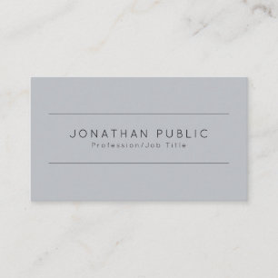 Modern Minimalistic Design Elegant Grey Template Business Card