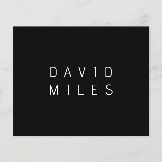 Modern Minimalistic Editable Name | Black & White Flyer (Front)
