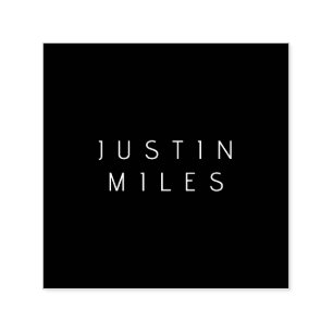Modern Minimalistic Editable Name   Black & White Self-inking Stamp