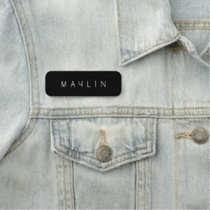 Modern Minimalistic Editable Name   Black & White Tag
