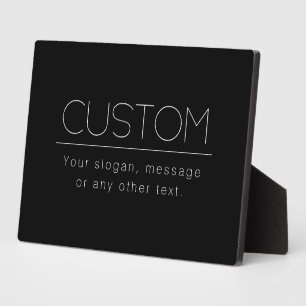 Modern Minimalistic Editable Text   Black & White Plaque