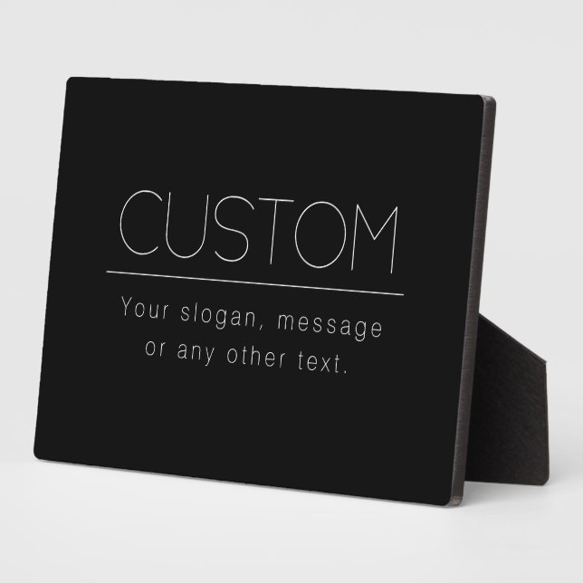 Modern Minimalistic Editable Text | Black & White Plaque (Side)
