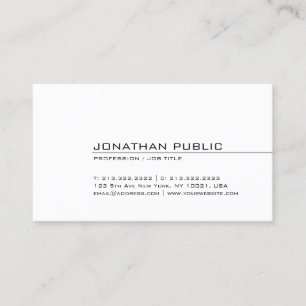 Modern Minimalistic Elegant Design Trendy Plain Business Card