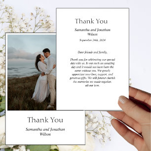 Modern Minimalistic Elegant Photo Thank You Card