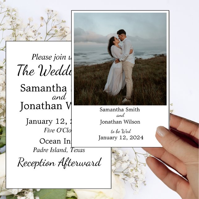 Modern Minimalistic Elegant Photo Wedding  Invitation (Creator Uploaded)