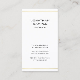 Modern Minimalistic Elegant Professional Gold Look Business Card