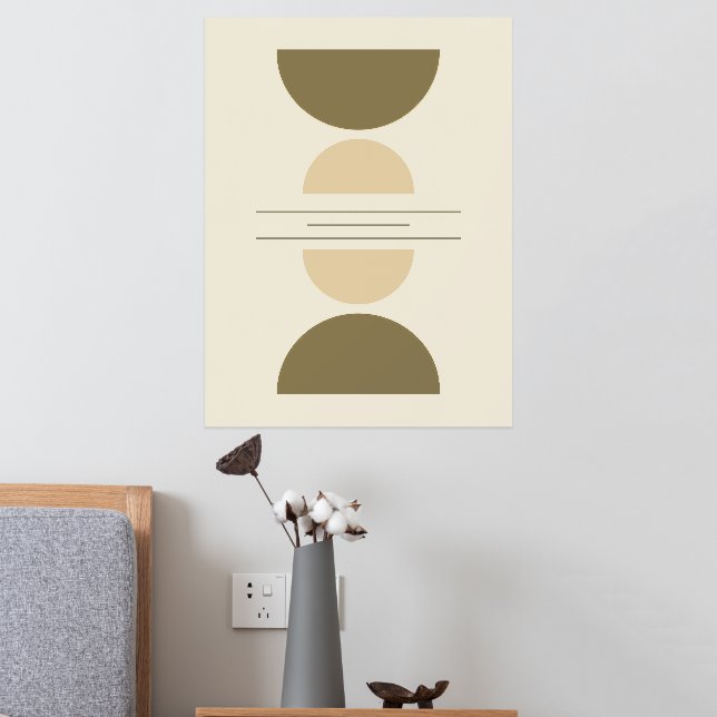Modern minimalistic geometric shapes composition 4 foil prints (In Situ (Bedroom 2))