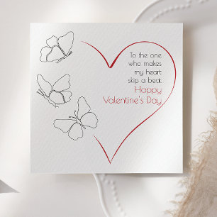 Modern minimalistic Happy Valentines Day Holiday Card