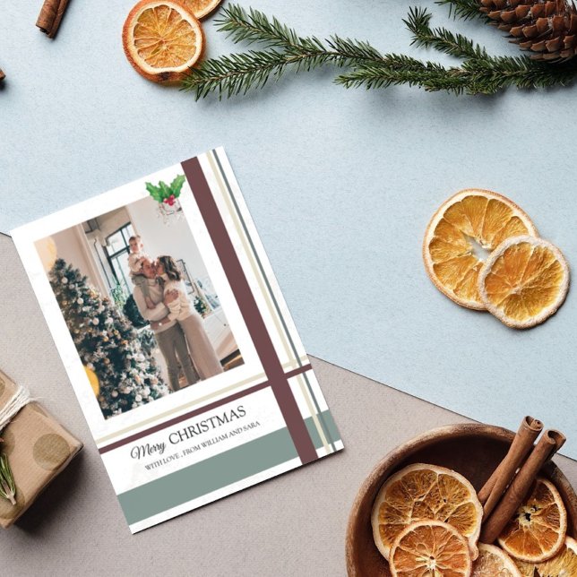 Modern Minimalistic Merry Christmas Holiday Photo Card (Creator Uploaded)