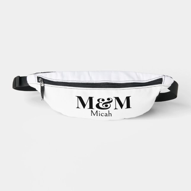 Modern Minimalistic Monogram Luxury Elegant Fanny Pack (Front)