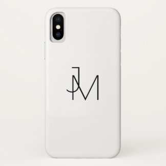 Modern Minimalistic Monogram White & Black Case-Mate iPhone Case