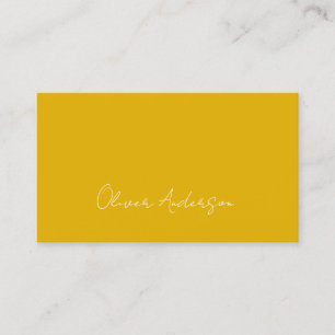Modern minimalistic Mustard yellow white logo Business Card