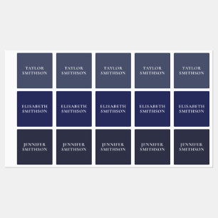 Modern Minimalistic Navy Blue Add Your Name School
