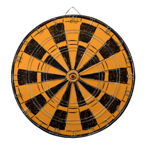 Modern Minimalistic Orange and Black Dartboard
