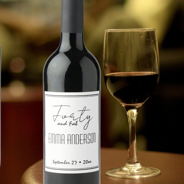Modern Minimalistic Personalized text Sharp Frame Wine Label (Creator Uploaded)