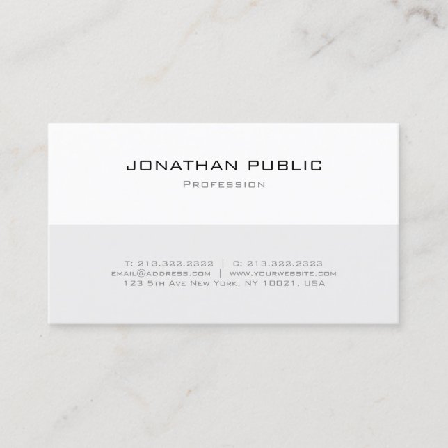 Modern Minimalistic Professional Simple Template Business Card (Front)