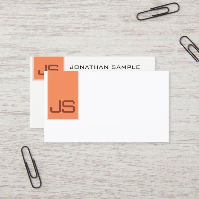 Modern Minimalistic Template Monogram Elegant Business Card (Front/Back In Situ)