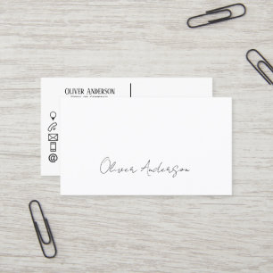 Modern minimalistic traditional white contact logo business card
