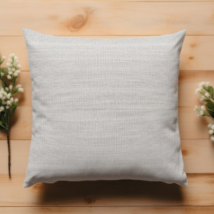 Modern Minimalistic White Burlap Throw Pillow