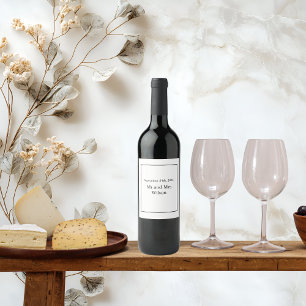 Modern Minimalistic White on Black  Wine Labels