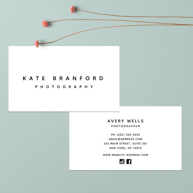 Modern Minimalistic White Professional Business Card (Creator Uploaded)