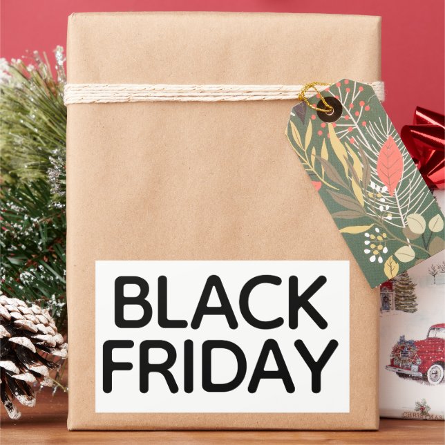Modern, minimial Black Friday Store  Sticker (Holiday)