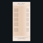 Modern minimum beige skin colour rack card<br><div class="desc">Modern business,  minimalist,  beige.  Designed for designers,  stylists,  salons,  hair and make-up artists,  nails and lash artists,  wellness centre and edit the card by entering your data. You can select the font,  colour and position individually by "further personalization".</div>