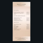 Modern minimum beige skin colour rack card<br><div class="desc">Modern business,  minimalist,  beige.  Designed for designers,  stylists,  salons,  hair and make-up artists,  nails and lash artists,  wellness centre and edit the card by entering your data. You can select the font,  colour and position individually by "further personalization".</div>