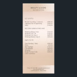 Modern minimum beige skin colour rack card<br><div class="desc">Modern business,  minimalist,  beige.  Designed for designers,  stylists,  salons,  hair and make-up artists,  nails and lash artists,  wellness centre and edit the card by entering your data. You can select the font,  colour and position individually by "further personalization".</div>
