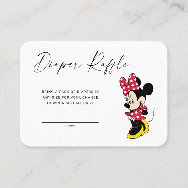 Modern Minnie Mouse | Diaper Raffle Insert Card (Front)