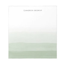Modern Mint and White Watercolor Layered Ombre