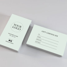 Modern Mint Business Logo Gift Certificate