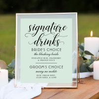 Modern Mint Calligraphy Deco Signature Drinks