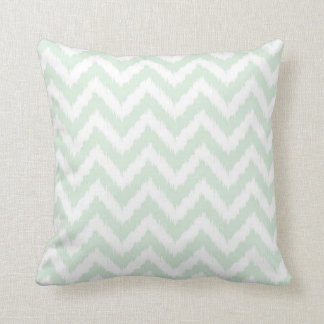 Modern Mint Chevron Ikat Pattern Throw Pillow