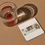 Modern Mint Collage Photo Dad Best Gift Square Paper Coaster<br><div class="desc">Modern Mint Collage Photo Dad Best Gift is a unique and personalized gift that is perfect for any occasion such as Father's Day, birthdays, or any other special day that honours fathers. This gift is designed to showcase the special moments and memories that you've shared with your dad throughout the...</div>