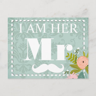 Modern Mint  Damask Wedding Invite