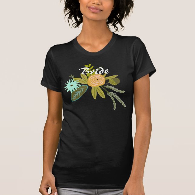 Modern Mint  Damask Wedding Invite T-Shirt (Front)