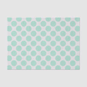 Modern Mint Green and White Large Polka Dots Tissue Paper