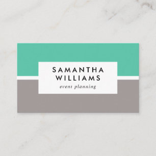 Modern Mint Green Ash Taupe Business Card