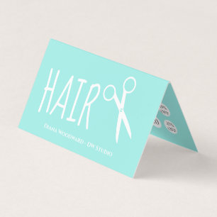 Modern Mint Green Hairdressers Loyalty Business Card