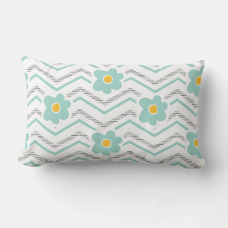 Modern Mint Green Nursery Pattern Lumbar Pillow