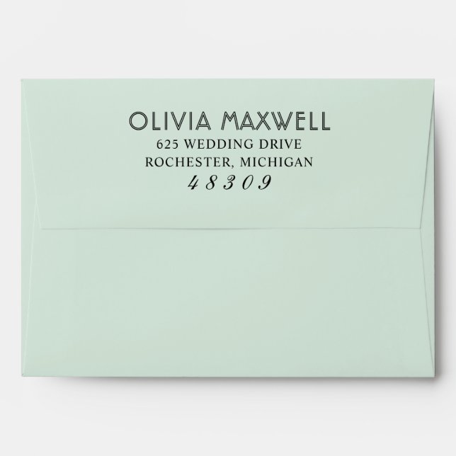 Modern Mint Green Wedding Envelope (Back (Top Flap))