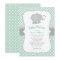 Modern Mint Grey Elephant Baby Shower