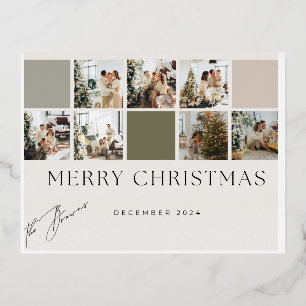 Modern Mint Merry Christmas Holiday Post Card