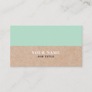 Modern Mint PRINTED Kraft Business Card